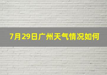 7月29日广州天气情况如何