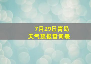 7月29日青岛天气预报查询表