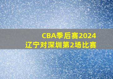 CBA季后赛2024辽宁对深圳第2场比赛