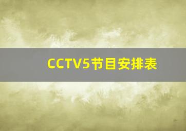 CCTV5节目安排表