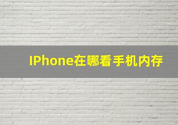 IPhone在哪看手机内存