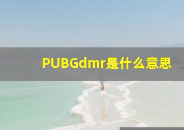 PUBGdmr是什么意思