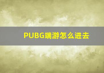 PUBG端游怎么进去