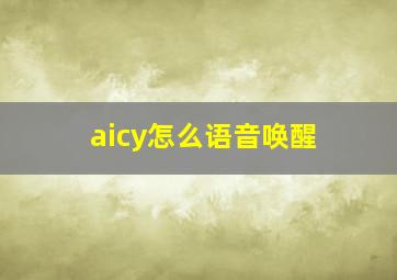 aicy怎么语音唤醒