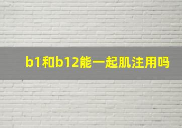 b1和b12能一起肌注用吗