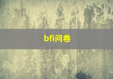 bfi问卷