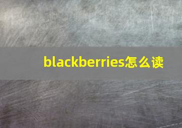 blackberries怎么读