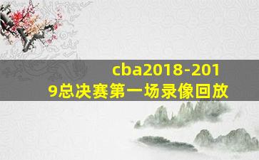 cba2018-2019总决赛第一场录像回放