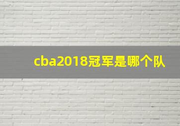 cba2018冠军是哪个队