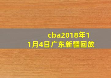 cba2018年11月4日广东新疆回放