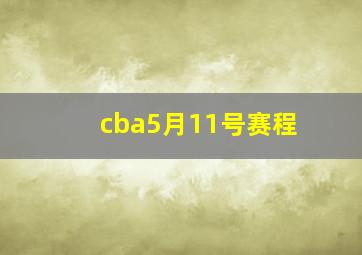 cba5月11号赛程