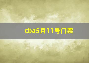 cba5月11号门票