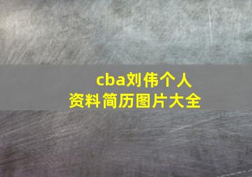 cba刘伟个人资料简历图片大全