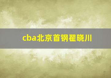 cba北京首钢翟晓川