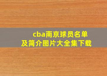 cba南京球员名单及简介图片大全集下载