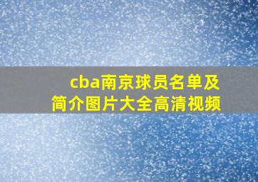 cba南京球员名单及简介图片大全高清视频