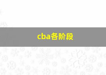 cba各阶段