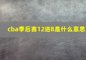 cba季后赛12进8是什么意思