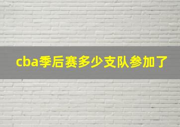 cba季后赛多少支队参加了