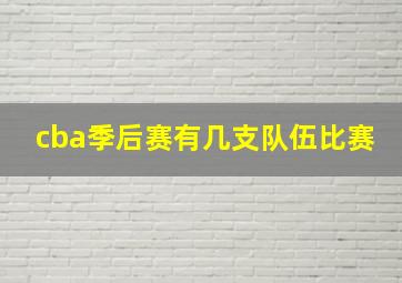 cba季后赛有几支队伍比赛