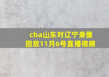 cba山东对辽宁录像回放11月6号直播视频