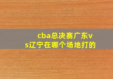 cba总决赛广东vs辽宁在哪个场地打的