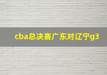 cba总决赛广东对辽宁g3