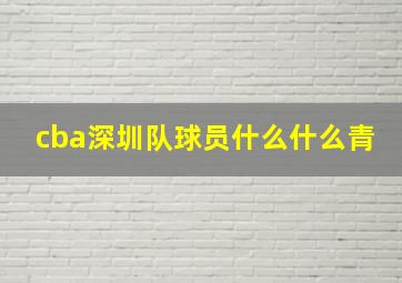 cba深圳队球员什么什么青