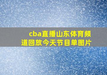 cba直播山东体育频道回放今天节目单图片