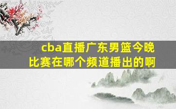 cba直播广东男篮今晚比赛在哪个频道播出的啊