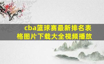 cba篮球赛最新排名表格图片下载大全视频播放