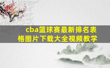 cba篮球赛最新排名表格图片下载大全视频教学