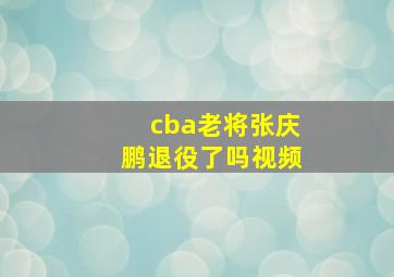 cba老将张庆鹏退役了吗视频