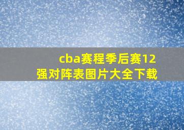 cba赛程季后赛12强对阵表图片大全下载