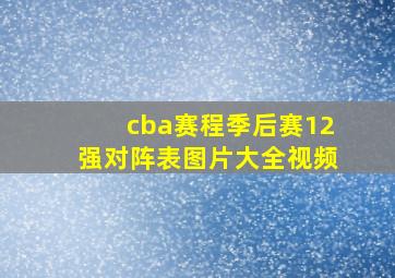 cba赛程季后赛12强对阵表图片大全视频