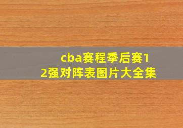 cba赛程季后赛12强对阵表图片大全集