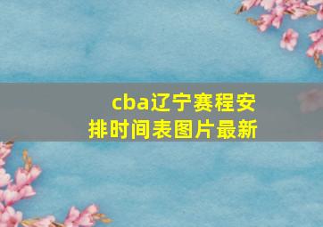 cba辽宁赛程安排时间表图片最新