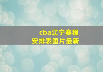 cba辽宁赛程安排表图片最新