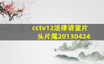 cctv12法律讲堂片头片尾20130424