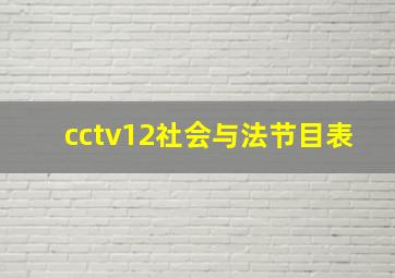 cctv12社会与法节目表