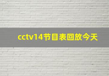 cctv14节目表回放今天