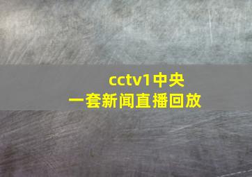 cctv1中央一套新闻直播回放