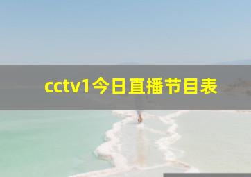 cctv1今日直播节目表