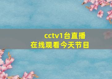 cctv1台直播在线观看今天节目