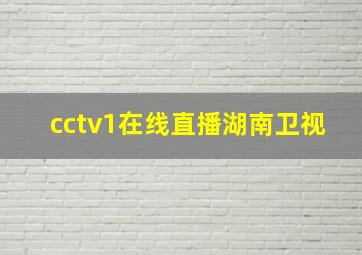 cctv1在线直播湖南卫视