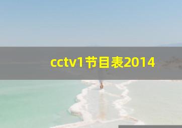 cctv1节目表2014