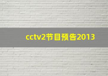 cctv2节目预告2013