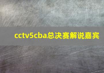 cctv5cba总决赛解说嘉宾