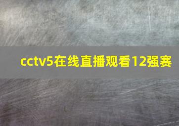 cctv5在线直播观看12强赛