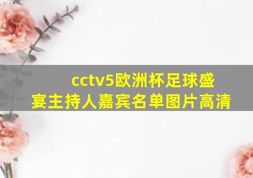 cctv5欧洲杯足球盛宴主持人嘉宾名单图片高清